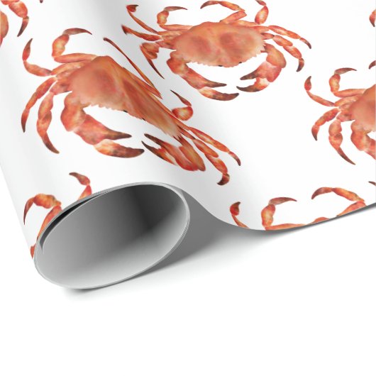 Krabben Seaside Pattern Wrapping Paper Cadeaupapier (Rol Hoek)