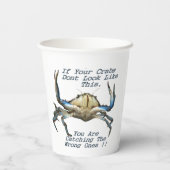 Krabben vangen, grappige papieren kopjes bekers (Achterkant)