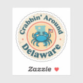 Krabben vangen in Delaware op een oude manier Sticker (Vel)