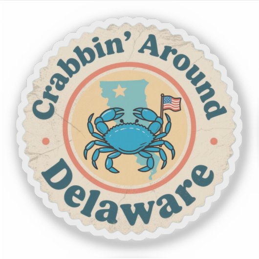 Krabben vangen in Delaware op een oude manier Sticker (Voorkant)