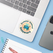 Krabben vangen in Delaware op een oude manier Sticker (Laptop met iPhone)