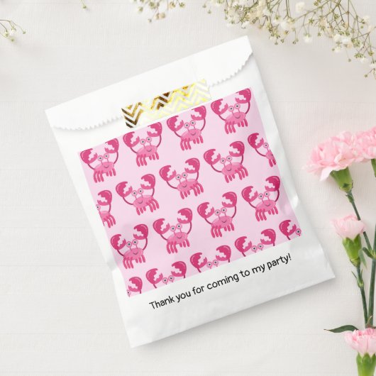 Krabben Verjaardagsfeest Roze Zee Wezen Bedankzakje (Gezegeld)