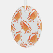 Krabben Waterverf: wit achtergrondpatroon Glas Ornament (Voorkant links)