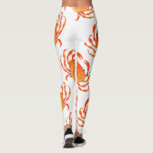 Krabben Waterverf: wit achtergrondpatroon Leggings (Achterkant)
