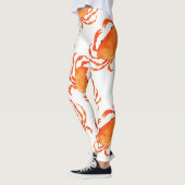 Krabben Waterverf: wit achtergrondpatroon Leggings (Links)