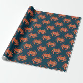Krabben Zeezijde Patroon Cadeaupapier (Uitgerold)