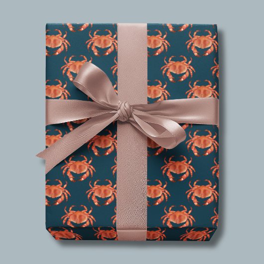 Krabben Zeezijde Patroon Cadeaupapier