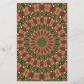 krabbenappel kaleidoscoop rood, groen abstract briefpapier (Voorkant)