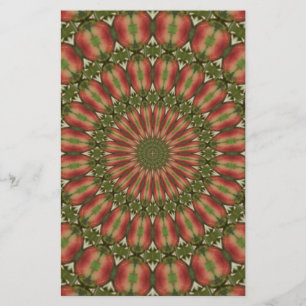 krabbenappel kaleidoscoop rood, groen abstract briefpapier