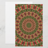 krabbenappel kaleidoscoop rood, groen abstract briefpapier (Voorkant / Achterkant)