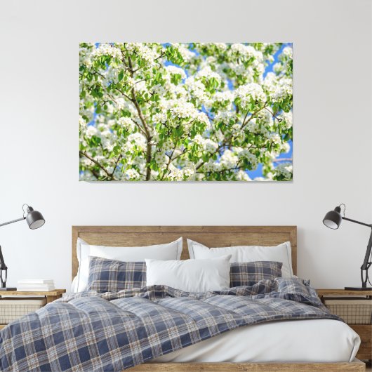 Krabbenappelbloesem Canvas Afdruk (Insitu (Slaapkamer))