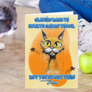Krabbend naar herstel Kat Street Style Beterschap Kaart