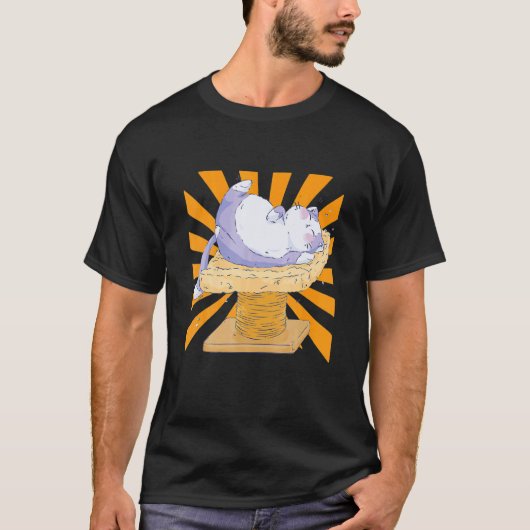 Krabbende Ree Kat Slapend T-shirt (Voorkant)