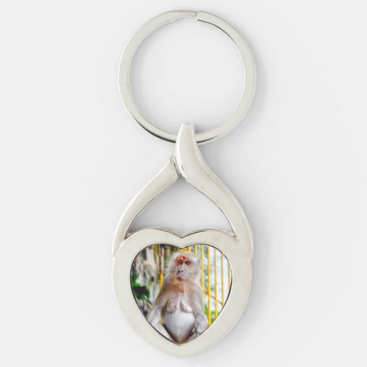 Krabbenetende makak sleutelhanger (Voorkant)