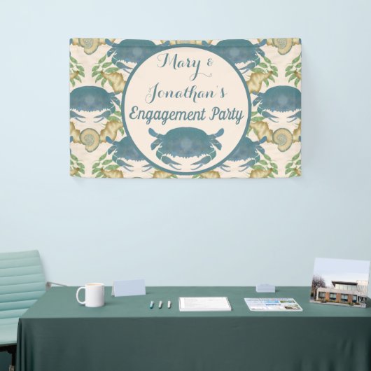 Krabbenfeest - Waterverf Blauwe Krabben, Betrokken Spandoek (Beurs)