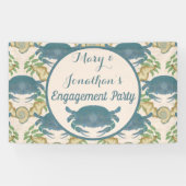 Krabbenfeest - Waterverf Blauwe Krabben, Betrokken Spandoek (Horizontaal)