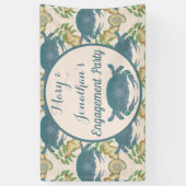 Krabbenfeest - Waterverf Blauwe Krabben, Betrokken Spandoek (Verticaal)