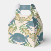 Krabbenfeest-waterverf Blauwe Krabben, Verloving Bedankdoosjes (Achterkant)