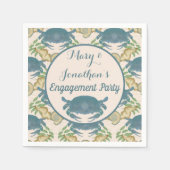 Krabbenfeest-Waterverf Blauwe Krabben, Verloving  Servet (Voorkant)