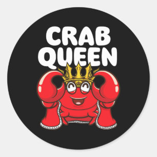 Krabbenkoningin - Dierenfluisteraar Jagen Vissen K Ronde Sticker
