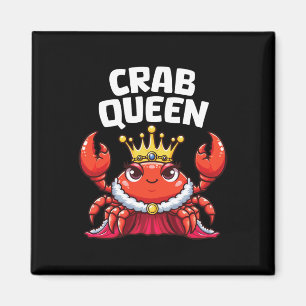 Krabbenkoningin Funny Zeevruchten Krab Dieren Jage Magneet