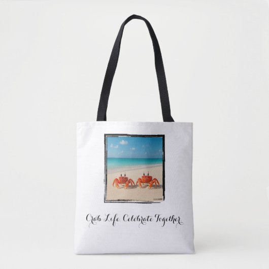 Krabbenleven. Samen vieren. - Strandvibe Tote Bag (Voorkant)