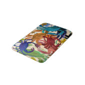 Krabbenpartij kleurig badmat aan de kust (Gekanteld)