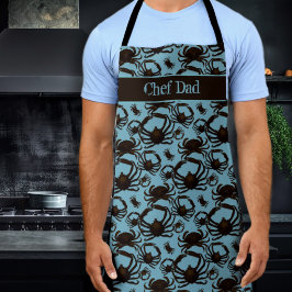 Krabbenpatroon Blauwe Chef Cadeau Voor Hem Schort
