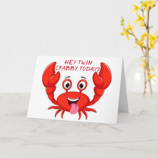 KRABBY TWIN HUMOR VOOR UW GROTE DAG KAART (Gele Bloem)