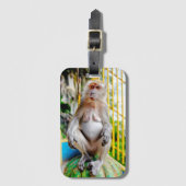 Krabeetende makaak bagagelabel (Voorkant (verticaal))