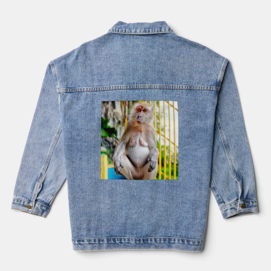 Krabeetende makak denim jacket (Achterkant)