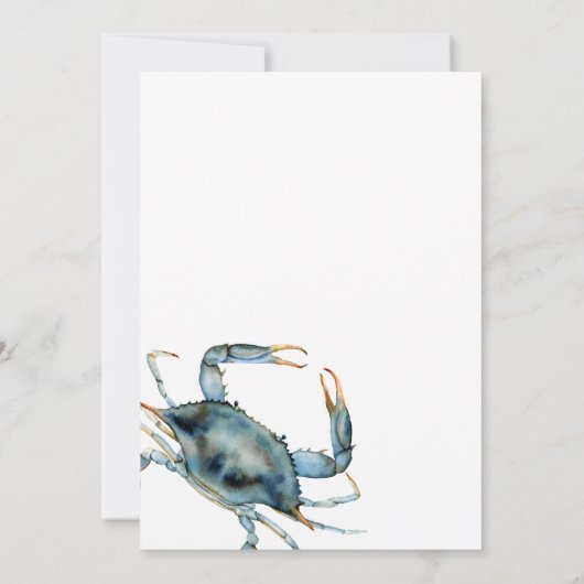 Krabfeest Waterverf Blauwe krab Kaart (Achterkant)