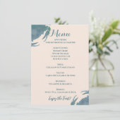 Krabfeest| Waterverf Blauwe Krab, Pensioenfeest Menu (Staand voorkant)