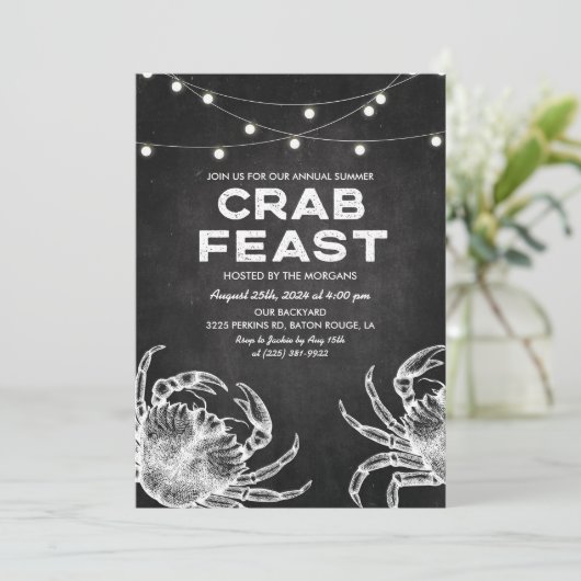 Krabfestival Krijt Uitnodiging (Staand voorkant)