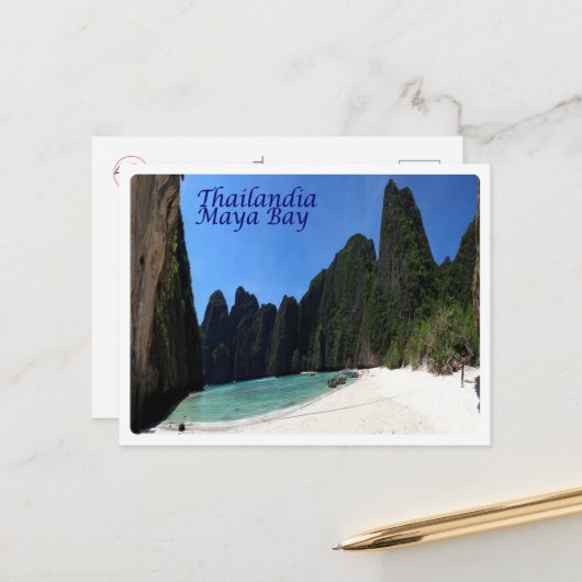 Krabi - Maya Bay - Thailand - Briefkaart (Voorkant / Achterkant in situ)