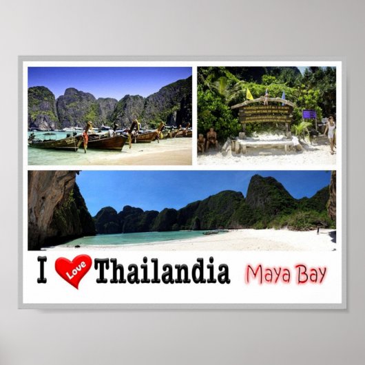 Krabi - Maya Bay - Thailand - I Love - Poster (Voorkant)