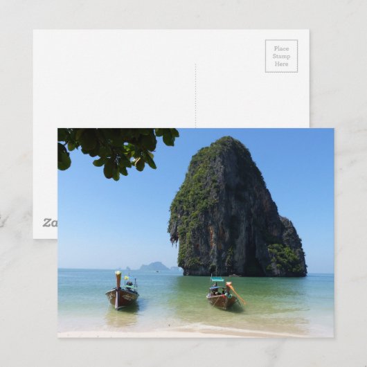 Krabi strand, Thailand. Briefkaart (Voorkant / Achterkant)
