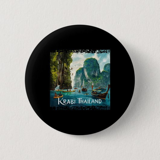Krabi Thailand _1 Ronde Button 5,7 Cm (Voorkant)
