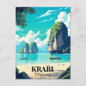 Krabi, Thailand Beach Illustratie Briefkaart (Voorkant)
