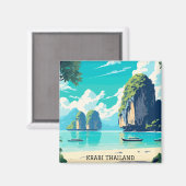 Krabi Thailand Beach Paradise Travel Magneet (Voorkant / Achterkant)