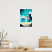 Krabi Thailand Beach Paradise Travel Poster (Keuken)