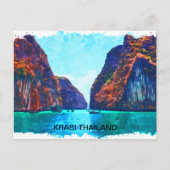 Krabi Thailand Beach Paradise Waterverf Briefkaart (Voorkant)