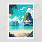 Krabi Thailand Beroemde Reisplekken Briefkaart (Voorkant)