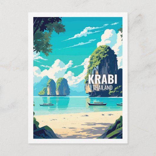 Krabi Thailand Beroemde Reisplekken Briefkaart (Voorkant)