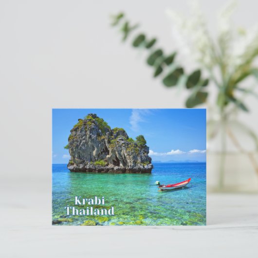 Krabi, Thailand Grote rots, prachtig strand Briefkaart (Staand voorkant)