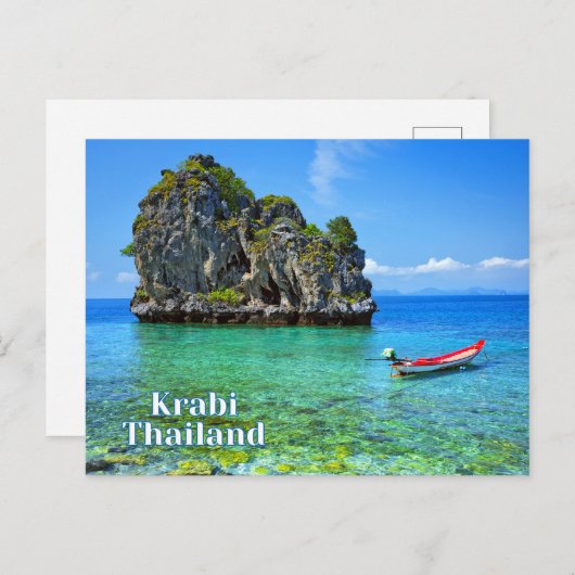Krabi, Thailand Grote rots, prachtig strand Briefkaart (Voorkant / Achterkant)