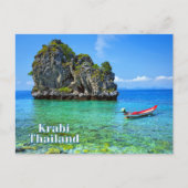 Krabi, Thailand Grote rots, prachtig strand Briefkaart (Voorkant)