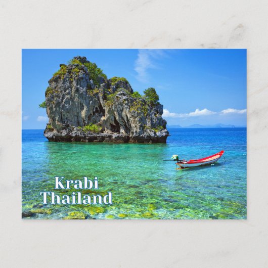 Krabi, Thailand Grote rots, prachtig strand Briefkaart (Voorkant)