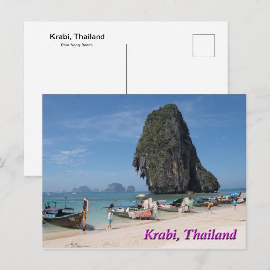 Krabi Thailand, Phra Nang Beach Briefkaart (Voorkant / Achterkant)