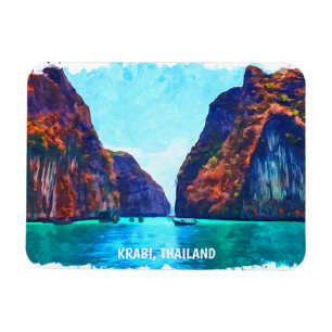 Krabi Thailand Strand Paradijs Aquarel Magneet